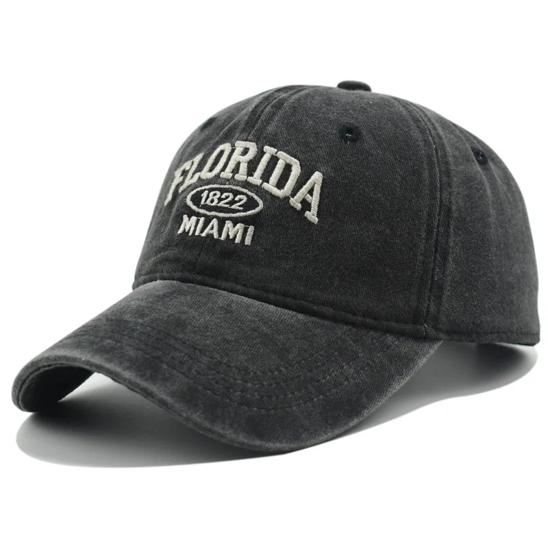 Vintage Washed Florida Embroidery Baseball Cap