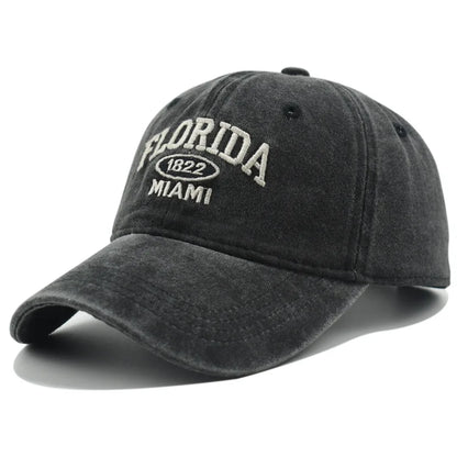 Vintage Washed Florida Embroidery Baseball Cap