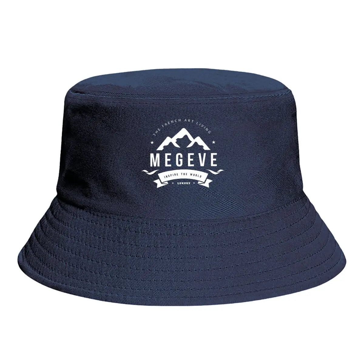 Megeve French Art Of Living Luxury Text Bucket Hat