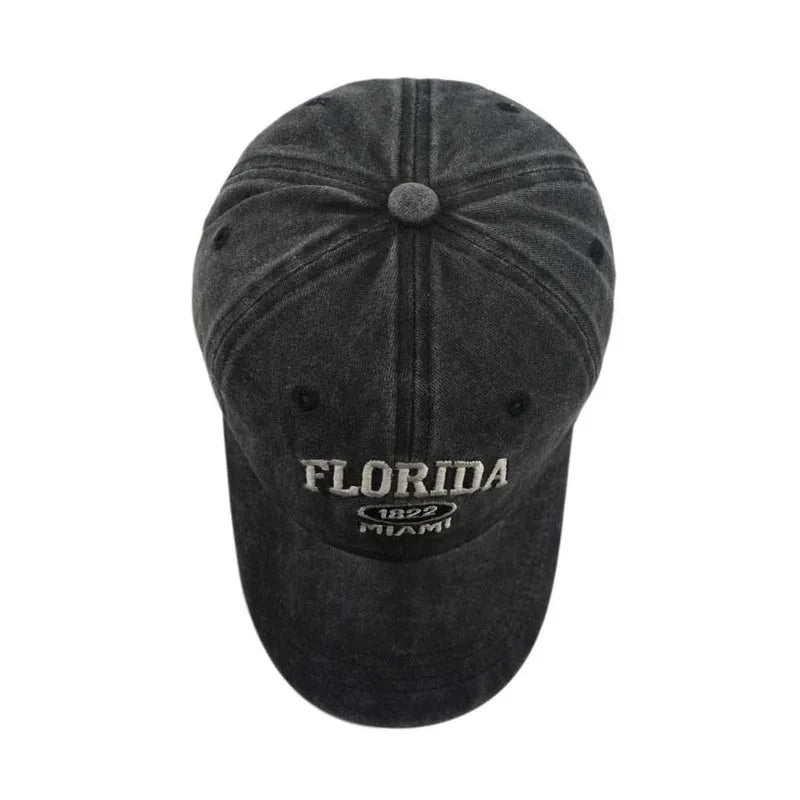 Vintage Washed Florida Embroidery Baseball Cap