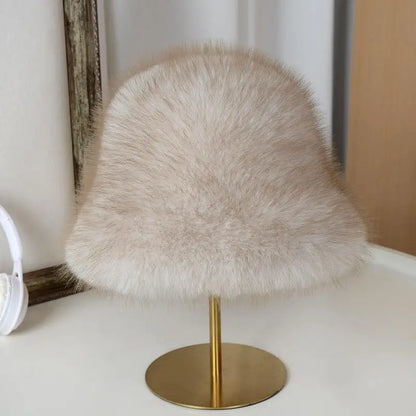 Fluffy Fur Plush Ear Protection Bucket Hat
