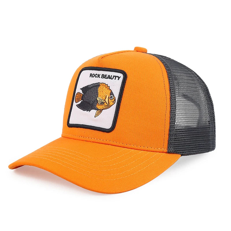 Color Block Cartoon Marine Animal Snapback Cap