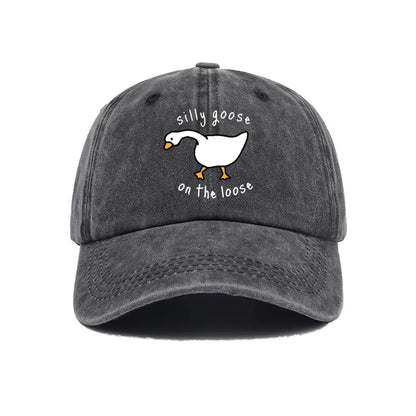 Big Goose Print Soft Top Baseball Cap