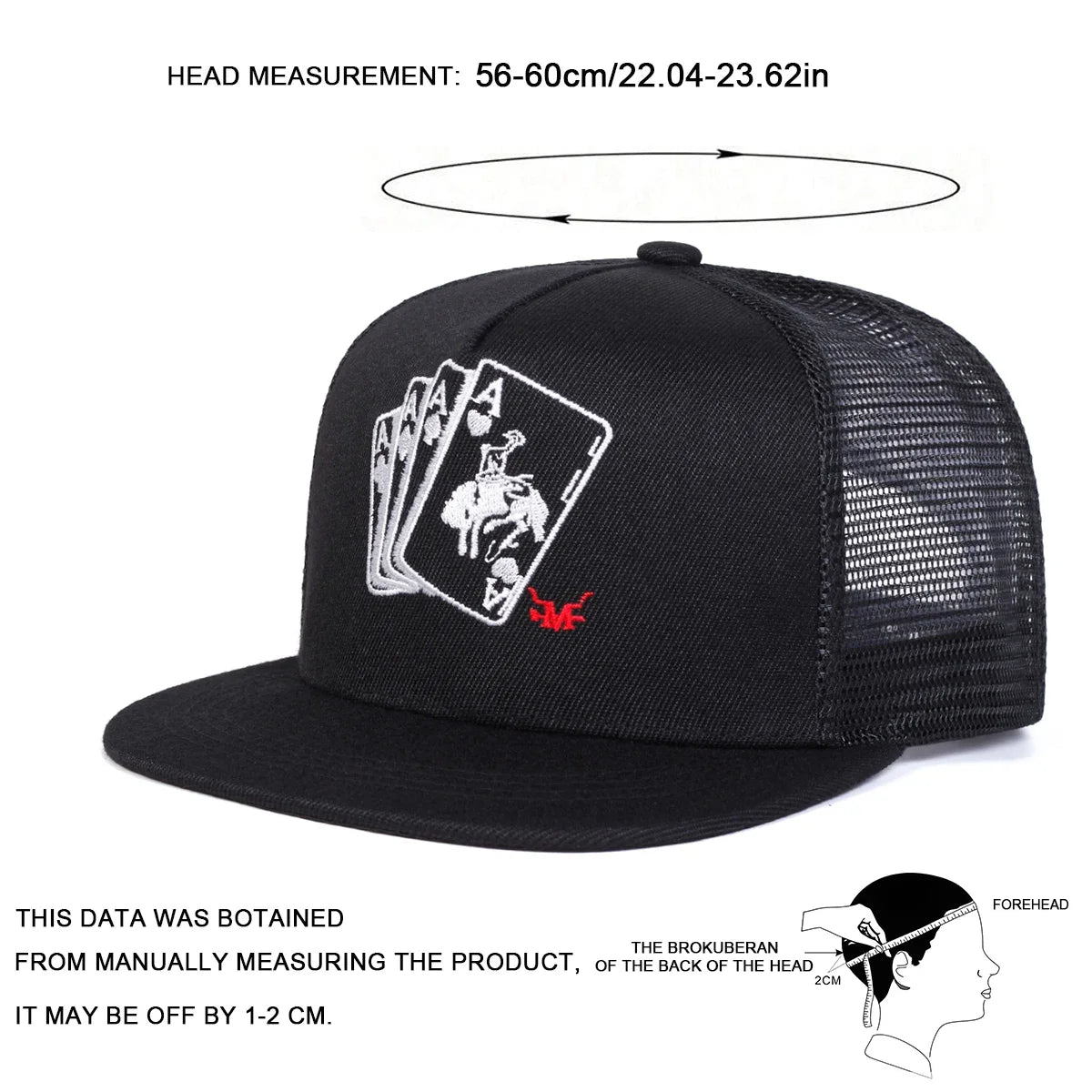Poker Ace Embroidered Snapback Cap