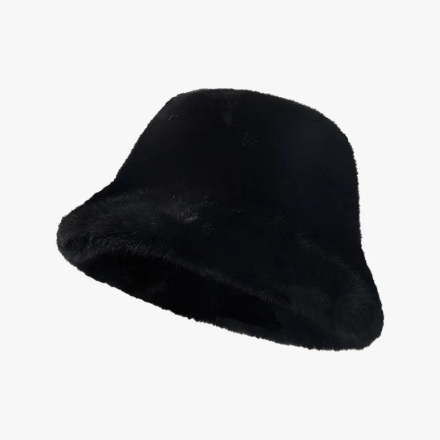 Faux Fur Winter Bucket Hat with Ear Protection