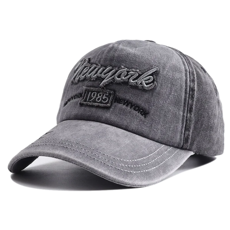 Washed Cotton Letter Snapback Cap