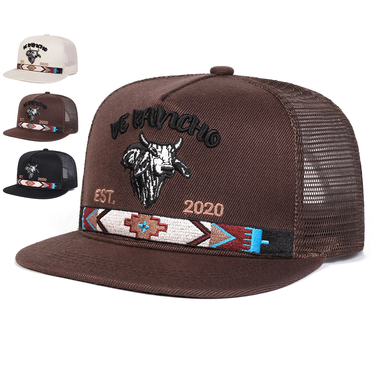 Unisex Bullhead Letter Embroidery Baseball Net Hat