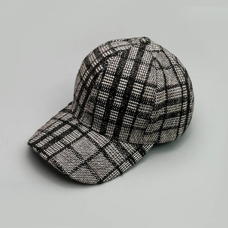 Versatile Color Block British Check Snapback Cap