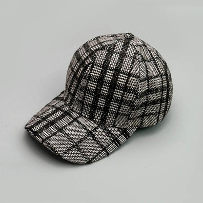 Versatile Color Block British Check Snapback Cap