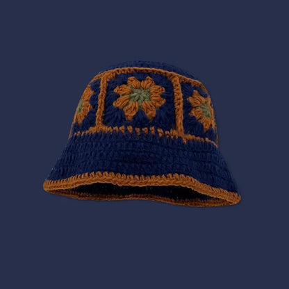 New Korean Handmade Crochet Flower Bucket Hat