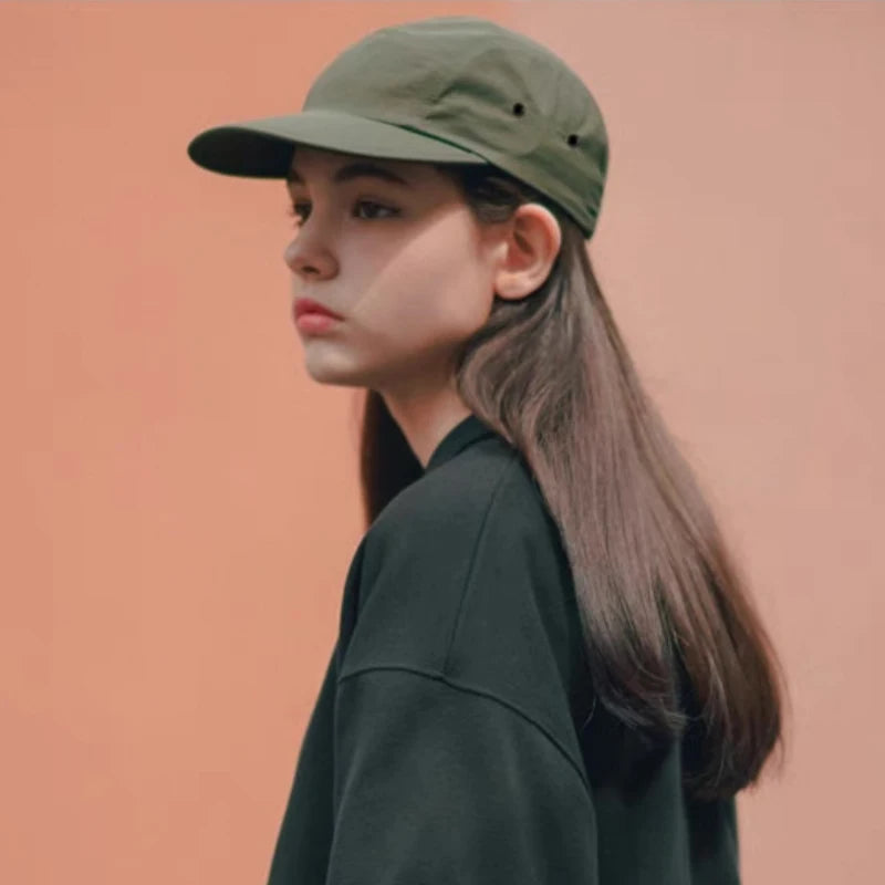 Quick Dry Solid Retro Snapback Cap