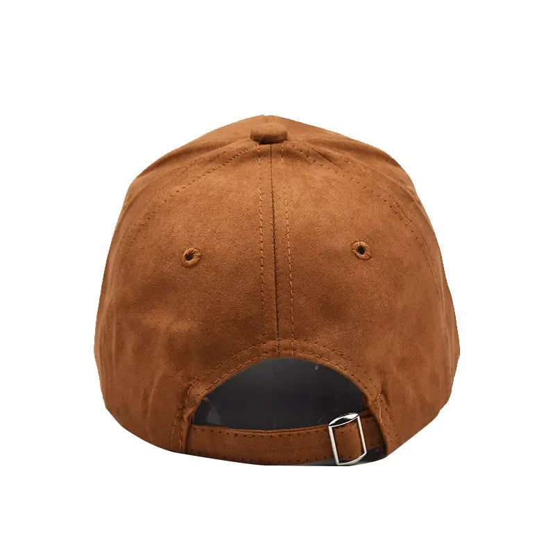 Winter Solid Suede Adjustable Baseball Cap