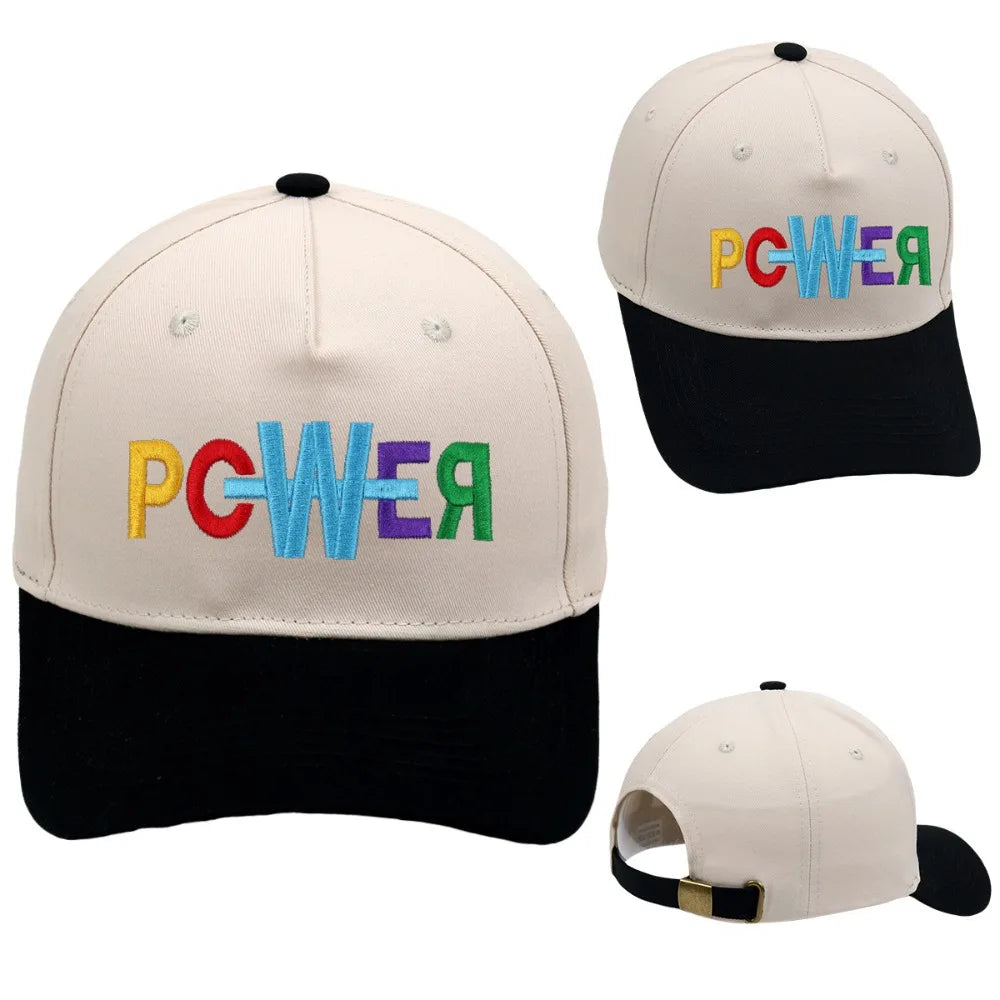 Retro Color Block Embroidered Baseball Cap