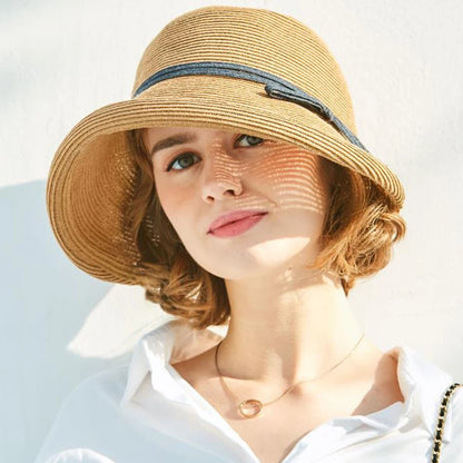 French Straw Bonnet Bucket Hat