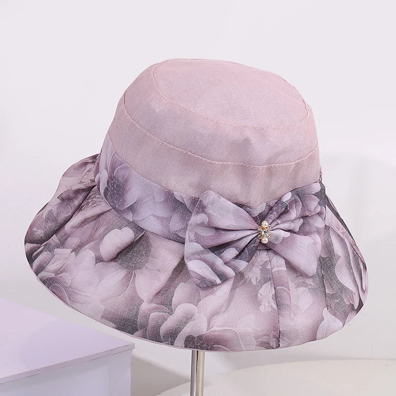 Women’s Butterfly Knot Floral Summer Bucket Hat