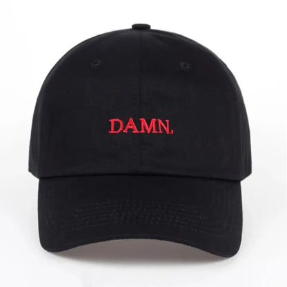 DAMN Letter Embroidery Distressed Washed Baseball Cap