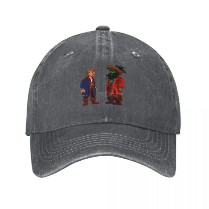 Guybrush LeChuck Monkey Island Distressed Denim Baseball Cap