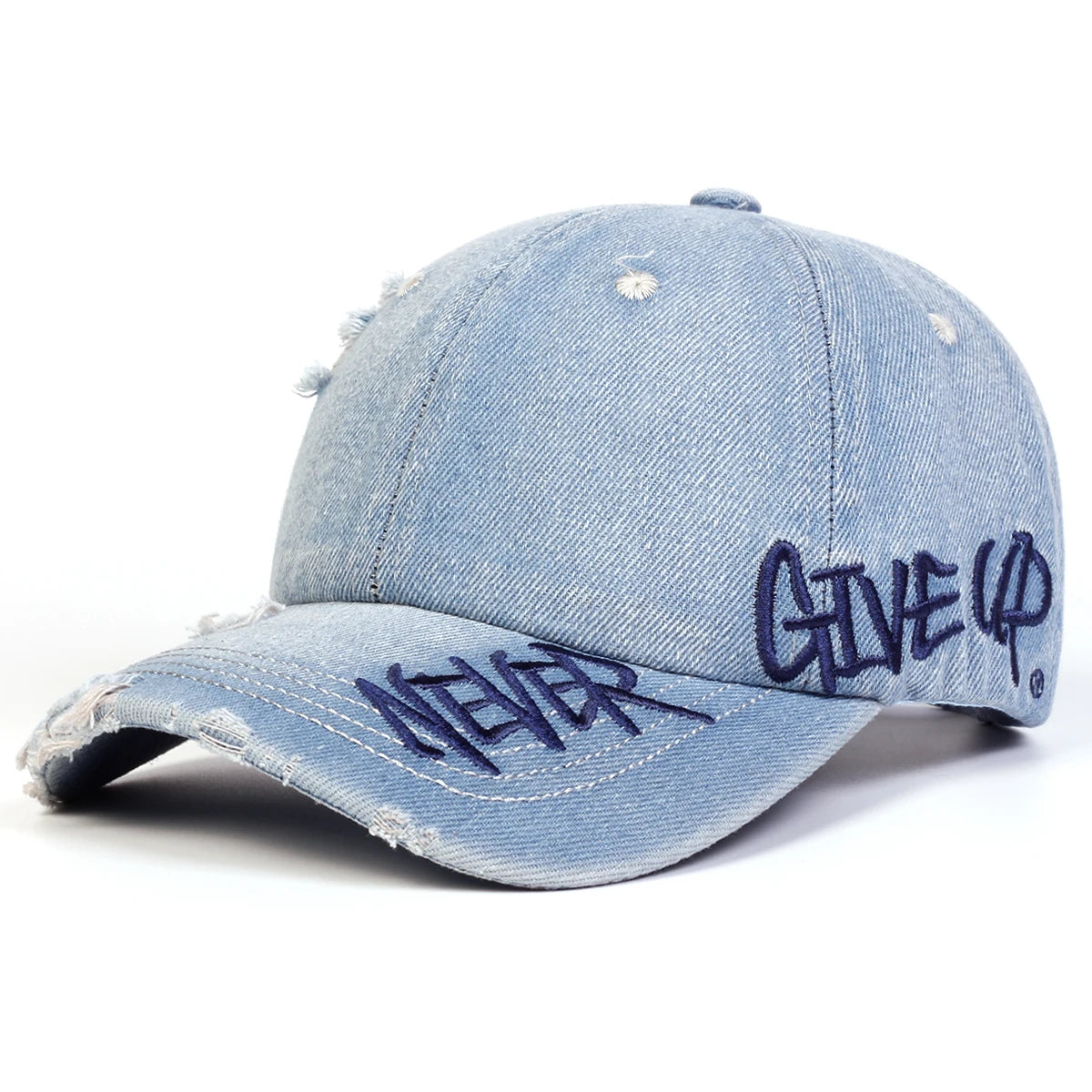 Unisex NEVER GIVE UP Embroidered Baseball Cap