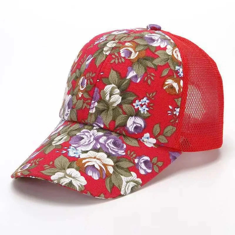 Women’s Floral Print Trucker Baseball Cap