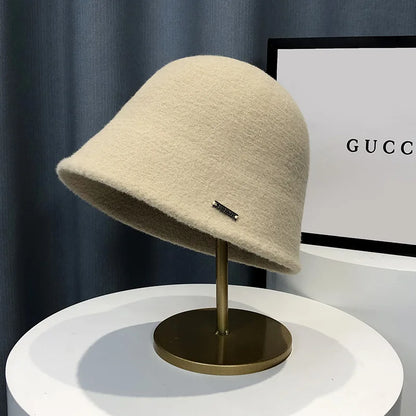 Japanese Wool Knitted Winter Bucket Hat