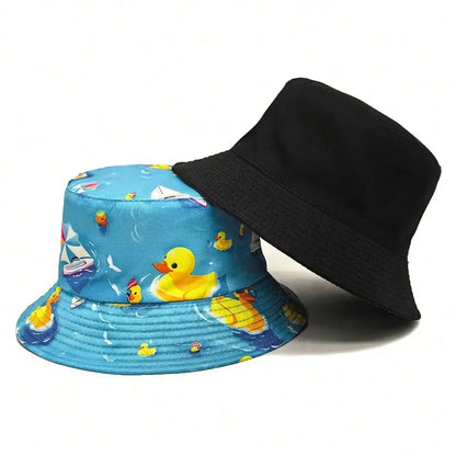 Unisex Yellow Duck Embroidered Bucket Hat