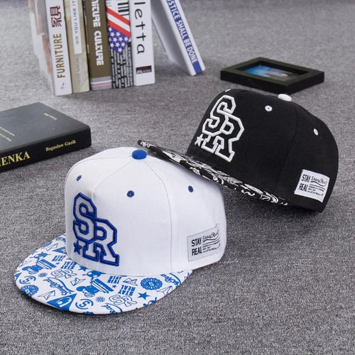 SR Embroidered Flat Brimmed Baseball Hat