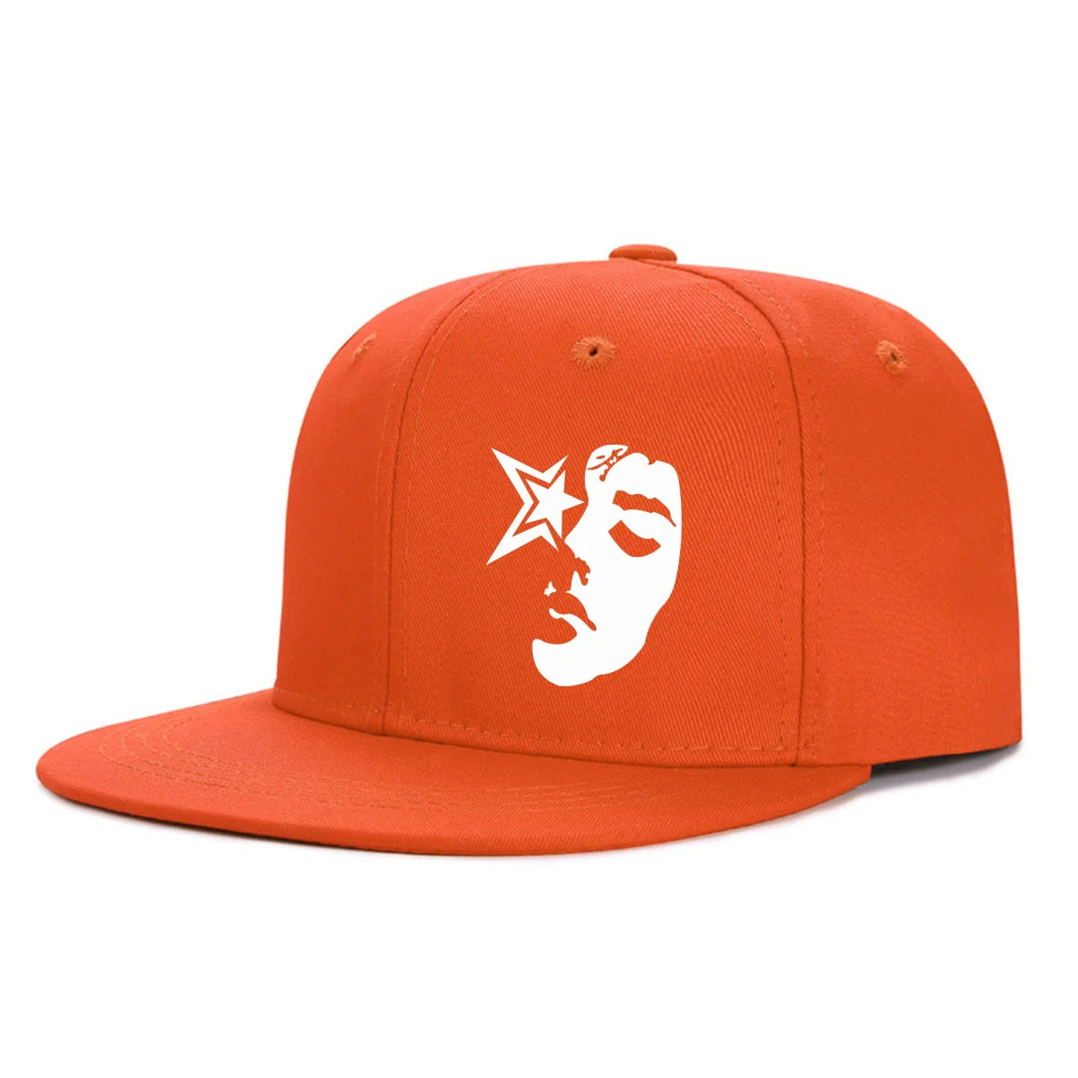 Y2K Face Pattern Printed Snapback Cap