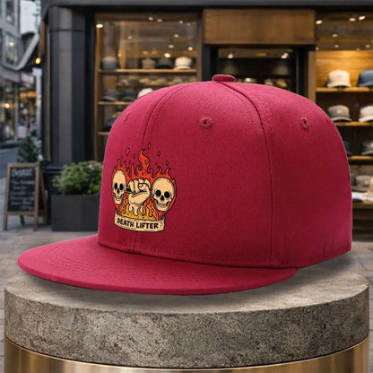 Death Lifter Skulls Flat Brim Snapback Cap
