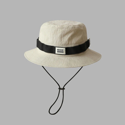 Japanese Color Block Wide Brim Bucket Hat