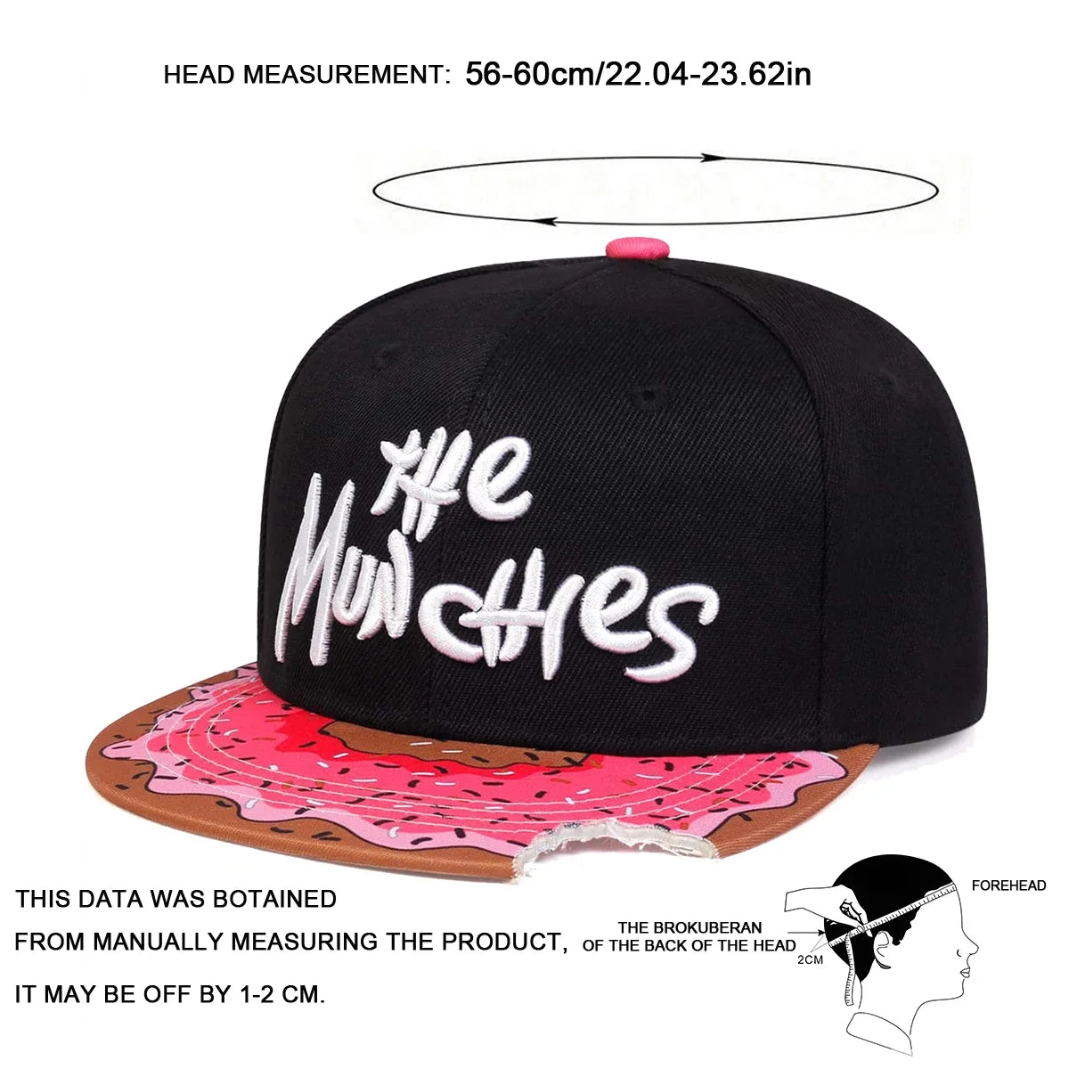 Unisex Watermelon Printing Letter Embroidery Snapback Cap