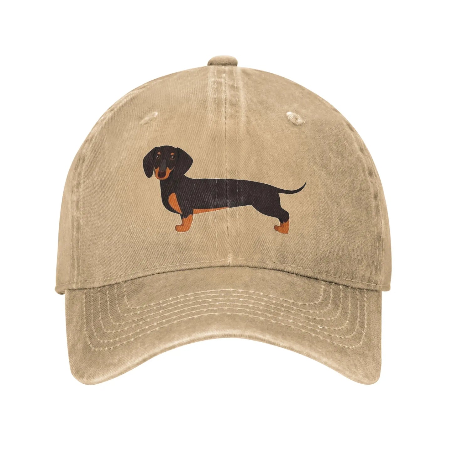 Dachshund Pattern Art Denim Adjustable Baseball Cap