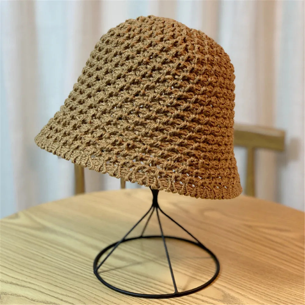 Summer Thin Woolen Knitted Leisure Bucket Hat