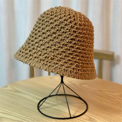 Summer Thin Woolen Knitted Leisure Bucket Hat