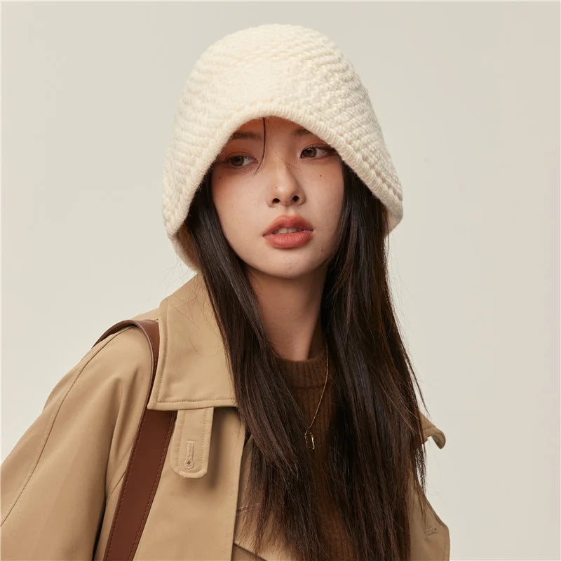 Japanese Vintage Knit Winter Bucket Hat