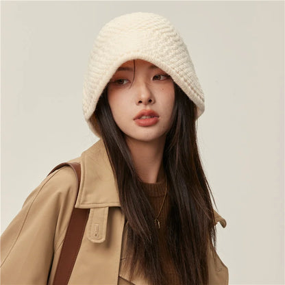 Japanese Vintage Knit Winter Bucket Hat