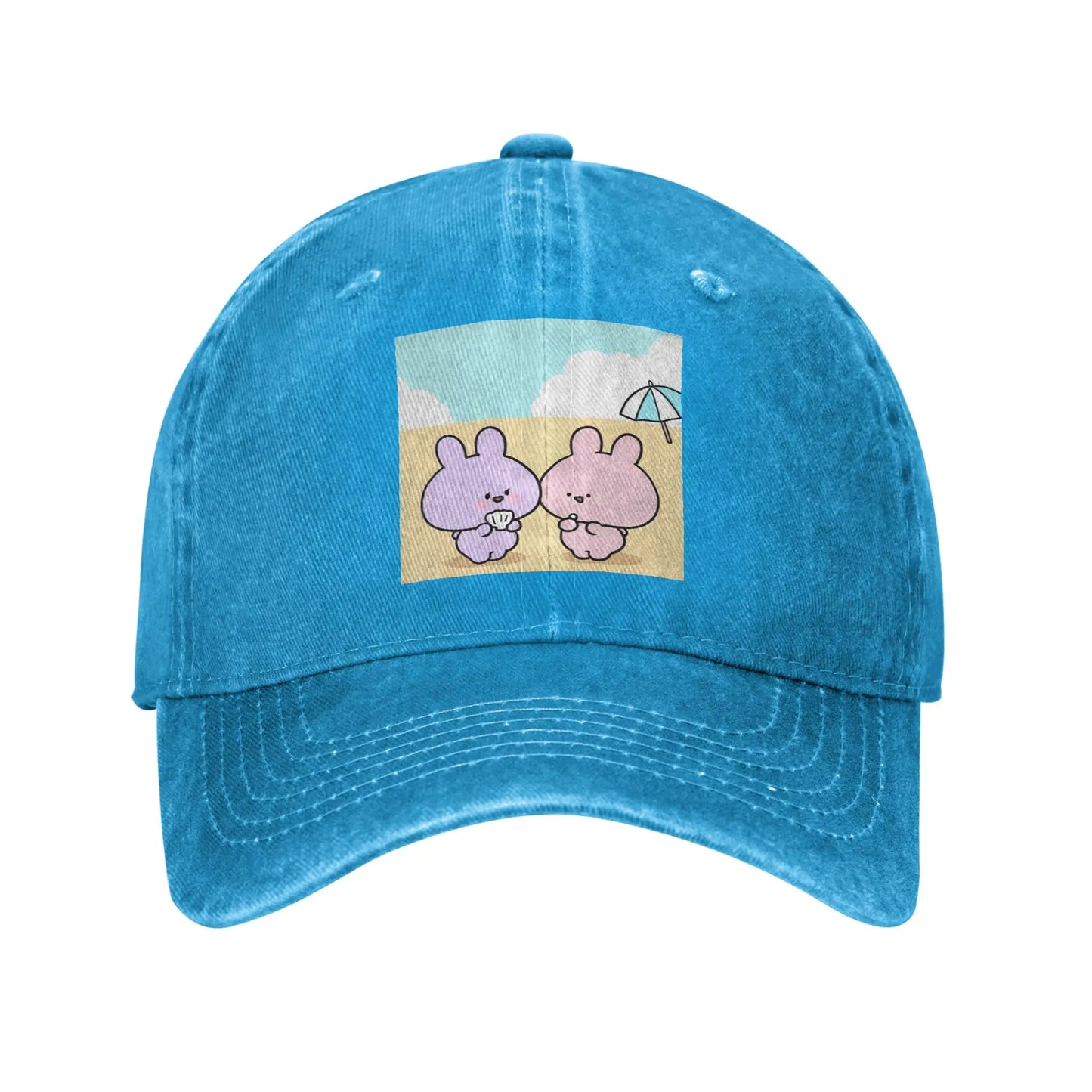 Asamimichaan Washed Denim Adjustable Baseball Cap