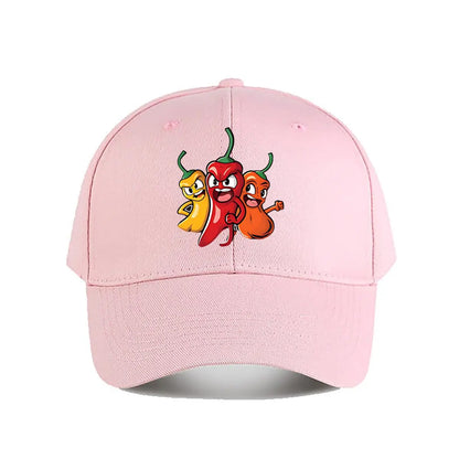 Colorful Cartoon Chili Vinyl Snapback Baseball Cap