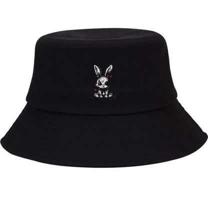 Graffiti Rabbit Street Style Breathable Sun Protection Bucket Hat