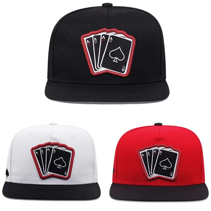 Playing Card Embroidered Snapback Cap