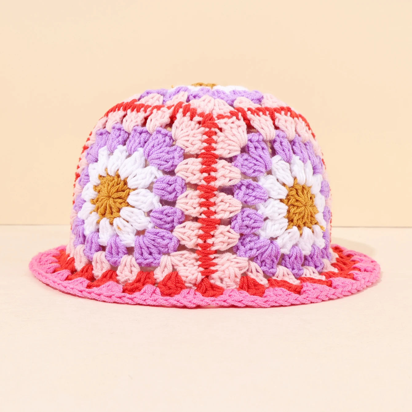 Handmade Sunflower Bamboo Knitted Bucket Hat