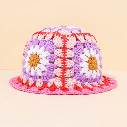 Handmade Sunflower Bamboo Knitted Bucket Hat