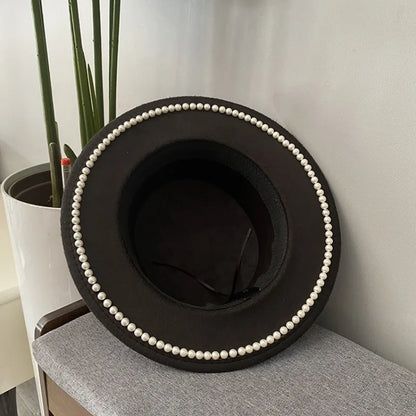 French Hepburn Pearl Flat Top Bucket Hat