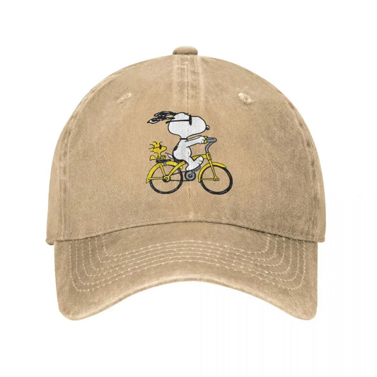 Vintage Snoopy Woodstock Riding Baseball Cap