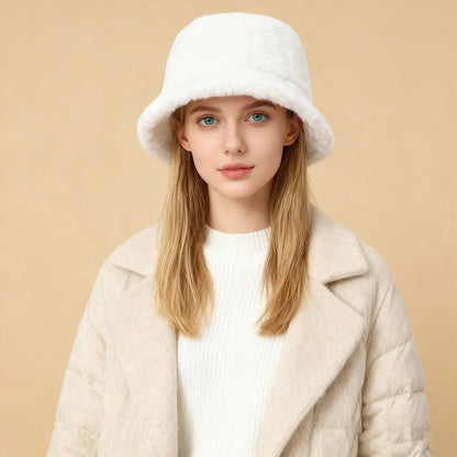 Women's Winter Fluffy Plush Bucket Hat