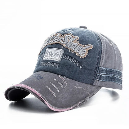 Washed Cowboy Letter Cotton Baseball Cap