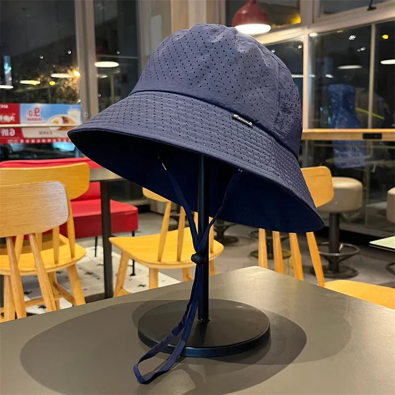 Summer Mesh UV Windproof Lightweight Bucket Hat