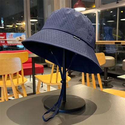 Summer Mesh UV Windproof Lightweight Bucket Hat