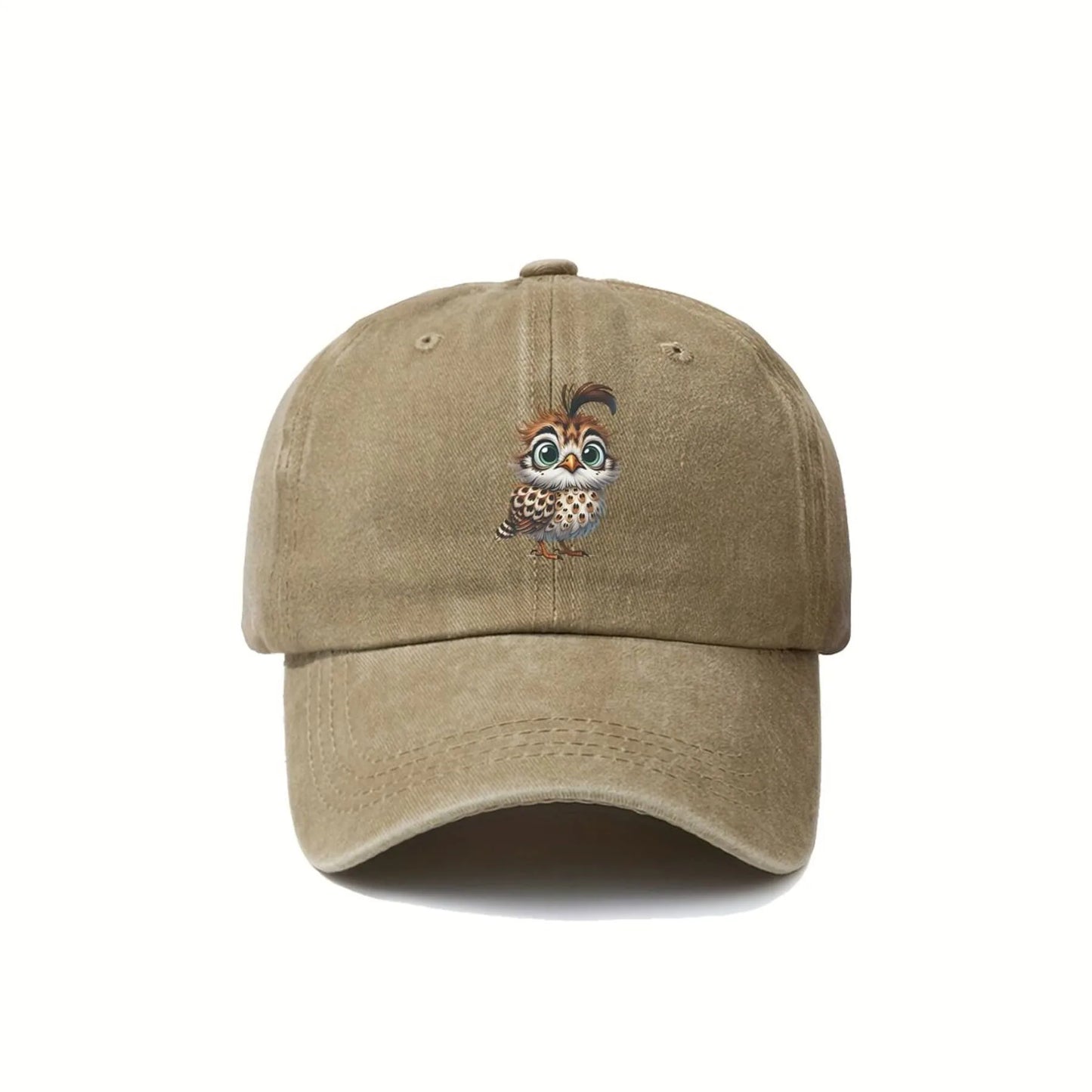 Cute Cartoon Owl Washed Casual Baseball Cap