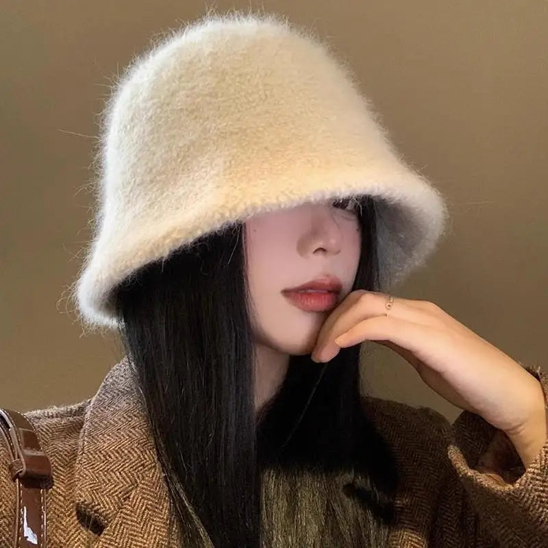 Women's Winter Faux Lamb Fur Ear Protection Bucket Hat
