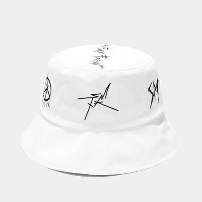 Patchwork Graffiti Cotton Bucket Hat